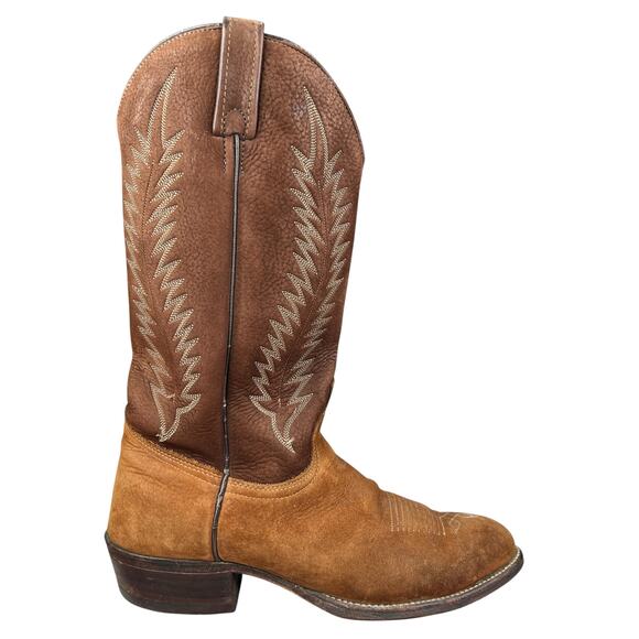 Vintage J. Chisholm Men’s Brown Suede Western Cowboy Boots Size US 10 D - Picture 1 of 12